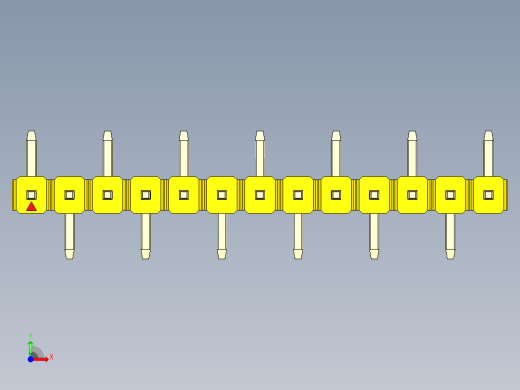 彩色公排针 100mil 2.54mm 系列-DS1022_yellow_13p_100mil_Type_SMT_R1_rev1.0前视缩略图