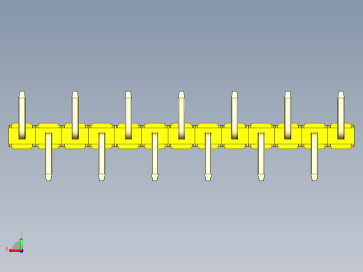 彩色公排针 100mil 2.54mm 系列-DS1022_yellow_13p_100mil_Type_SMT_R1_rev1.0后视缩略图