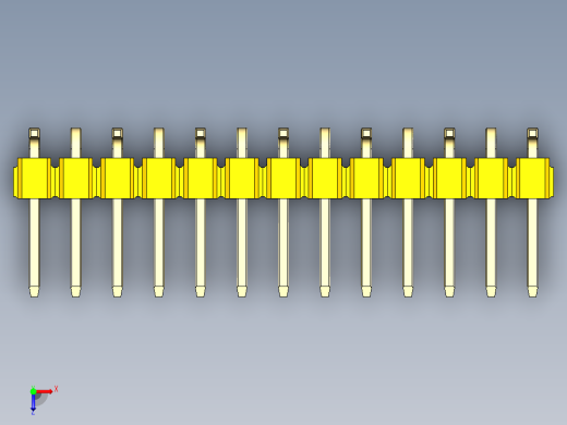 彩色公排针 100mil 2.54mm 系列-DS1022_yellow_13p_100mil_Type_SMT_R1_rev1.0俯视缩略图