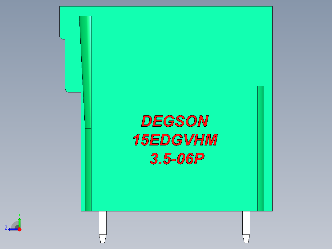 DEGSON 15EDG（公头） 3.5mm 螺钉锁紧，插拔式接线端子 FullPack-15EDGVHM-3.5-06P-14-00AH右视图