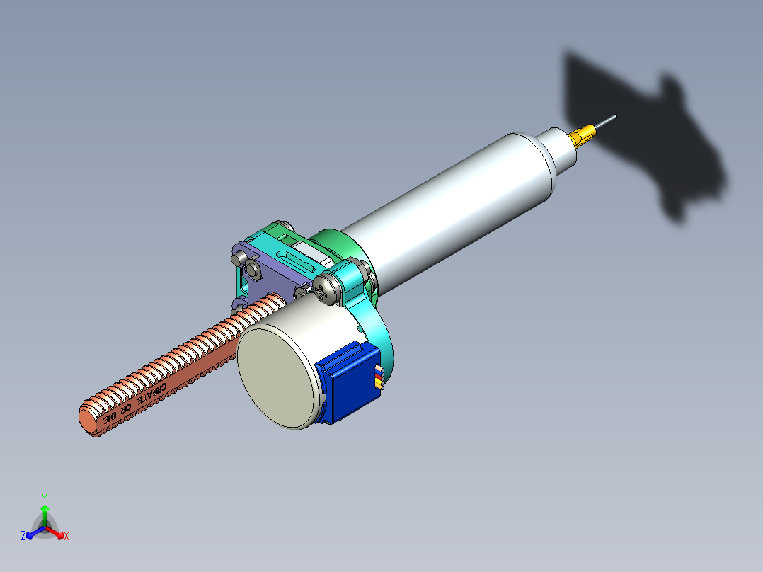 助焊剂或焊膏分配器正等轴测图