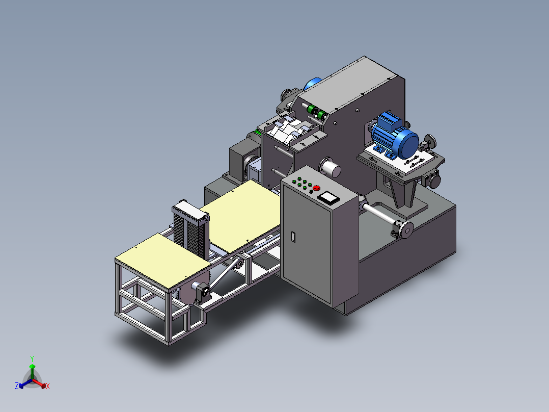 木板条切割机正等轴测图