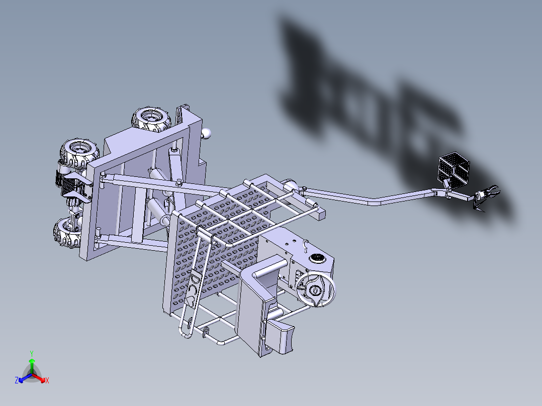 水果采摘修剪升降车正等轴测图