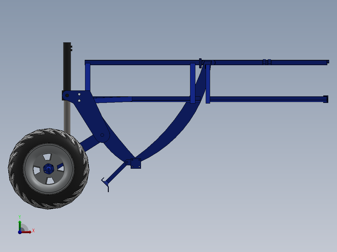 基于SolidWorks耕地犁犁铧的上下摆动的结构设计-资料前视图