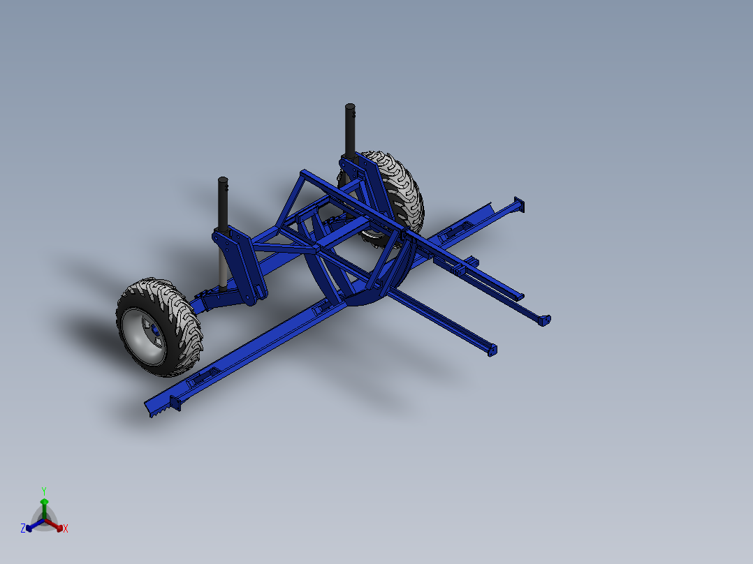 基于SolidWorks耕地犁犁铧的上下摆动的结构设计-资料正等轴测图