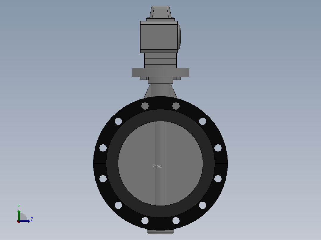法兰式电动蝶阀-铸铁 DN50-DN400左视图