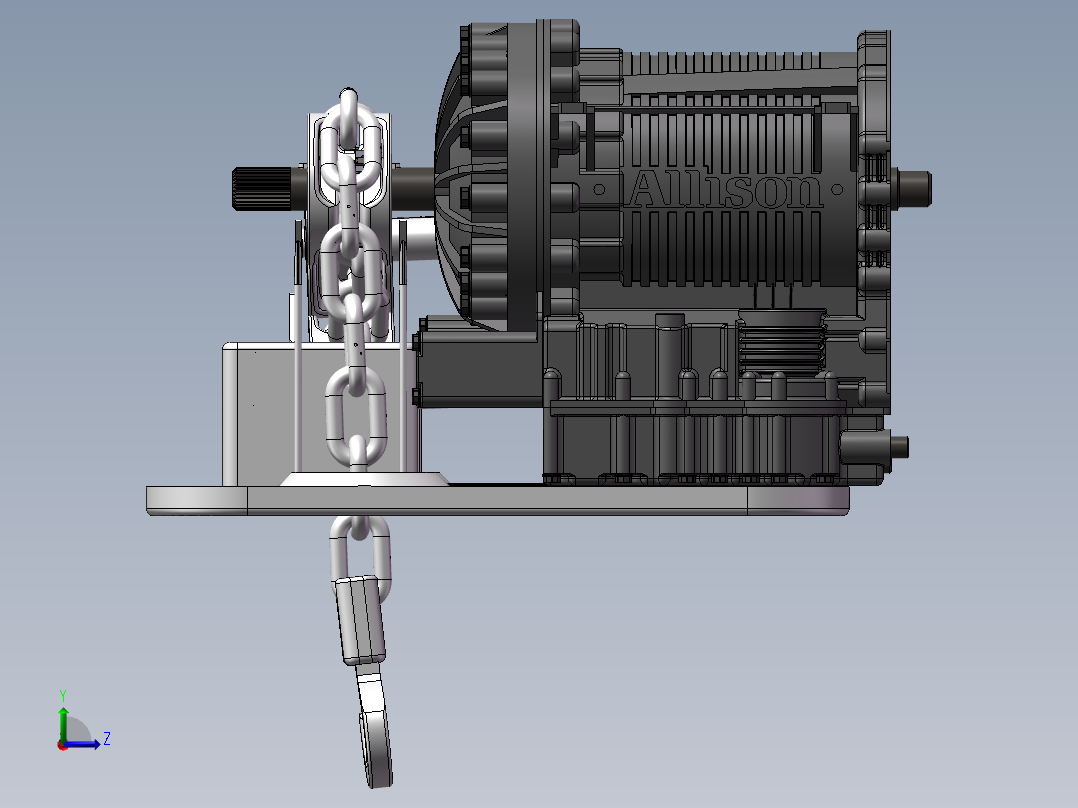 起重机绞盘设计左视图