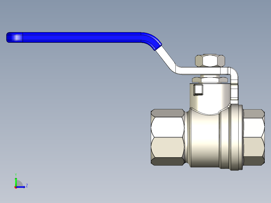 铸铁水管阀门模型左视图