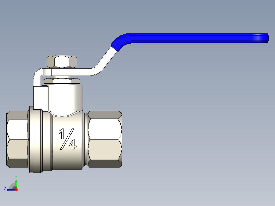 铸铁水管阀门模型右视图
