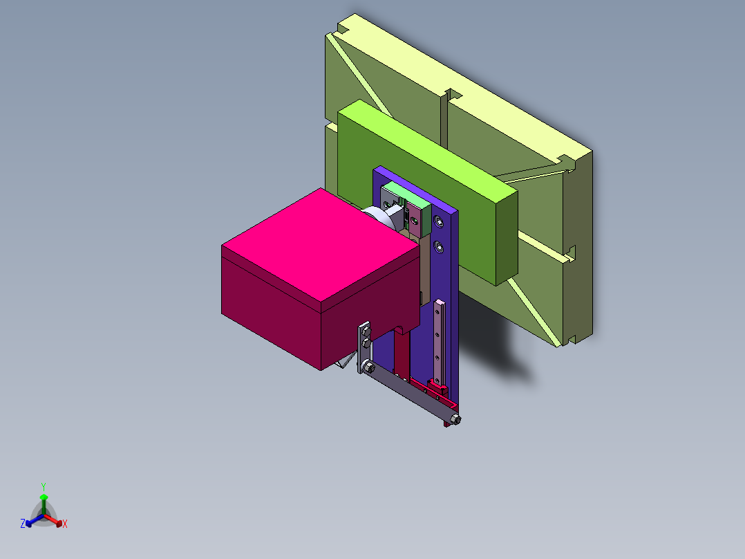16T冲床自动送料sw18正等轴测图