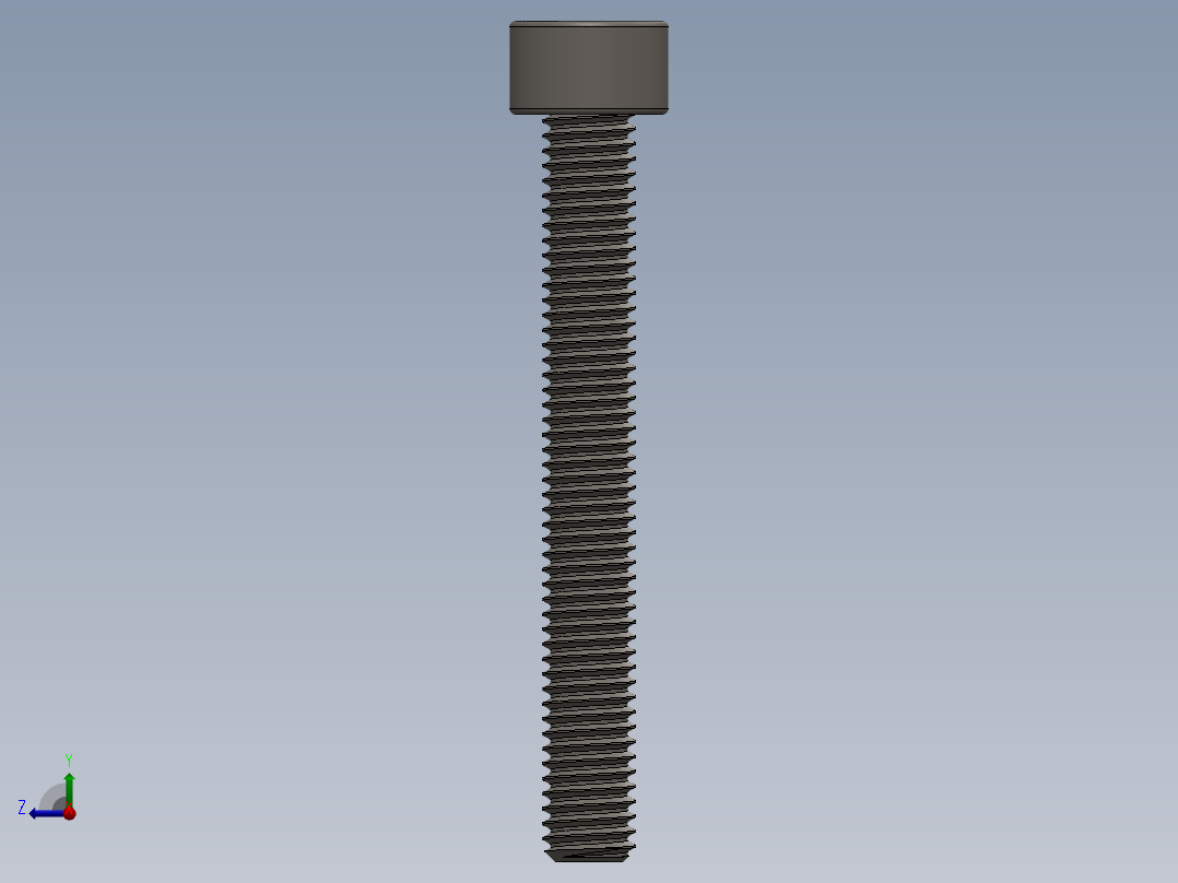 Screw_DIN_912_M5x40F_A2.SLDPRT公制内六角螺钉右视图