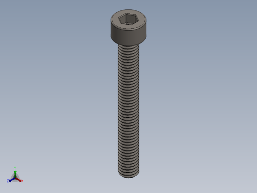 Screw_DIN_912_M5x40F_A2.SLDPRT公制内六角螺钉正等轴测缩略图