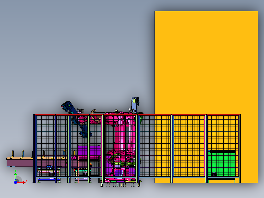 自动化伺服数控锻造生产线前视图