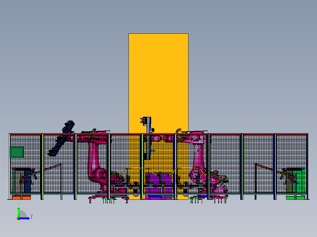 自动化伺服数控锻造生产线左视图