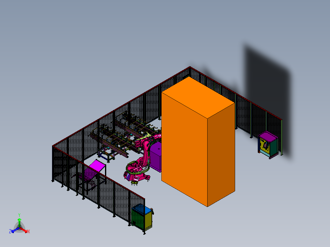 自动化伺服数控锻造生产线正等轴测图