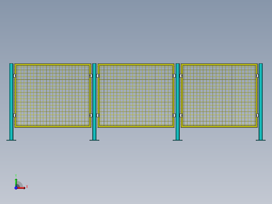 货架、设备防护围栏前视图