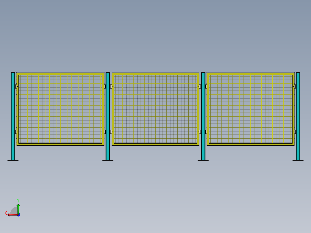 货架、设备防护围栏后视图