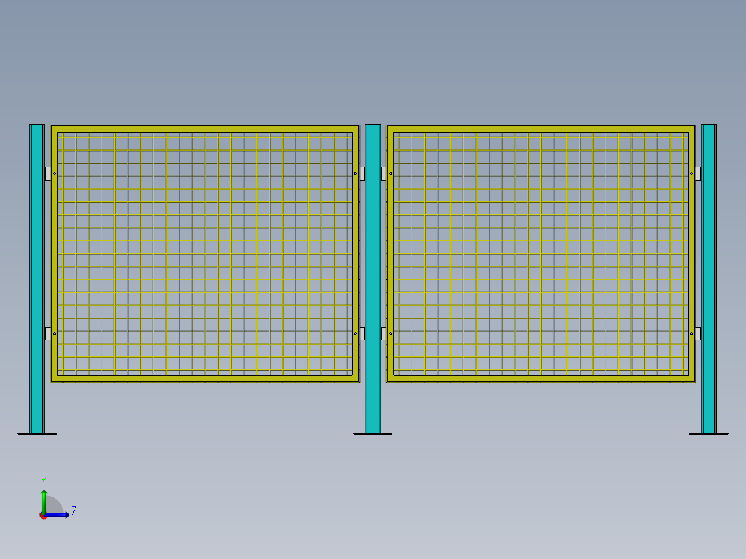货架、设备防护围栏左视图