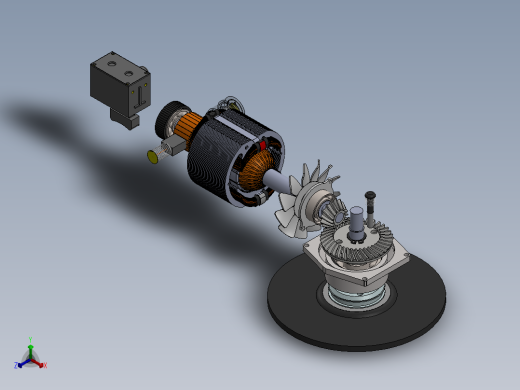 角磨机(2)正等轴测缩略图