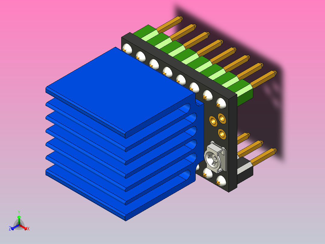 TMC2209步进驱动器正等轴测图
