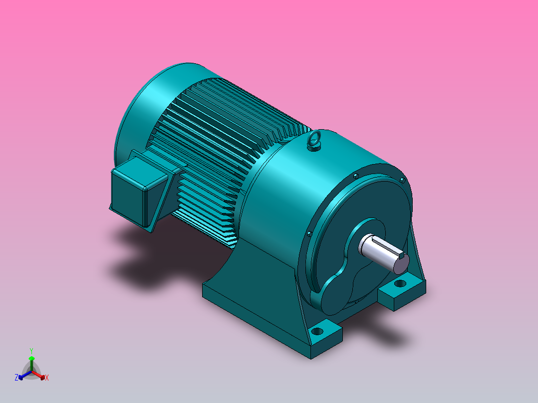 AMH卧式减速电机[AMH-125-0.5-11-30]正等轴测图