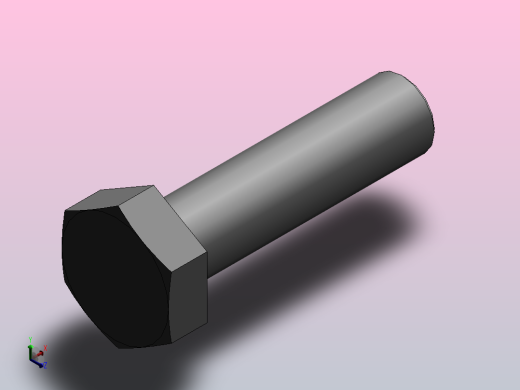 六角头螺栓M8×30正等轴测缩略图