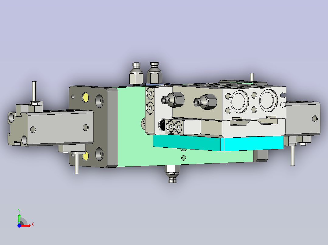可变间距吸头前视图