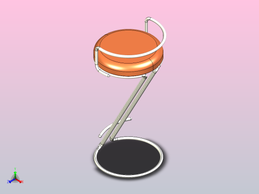 酒吧间高脚凳03正等轴测缩略图