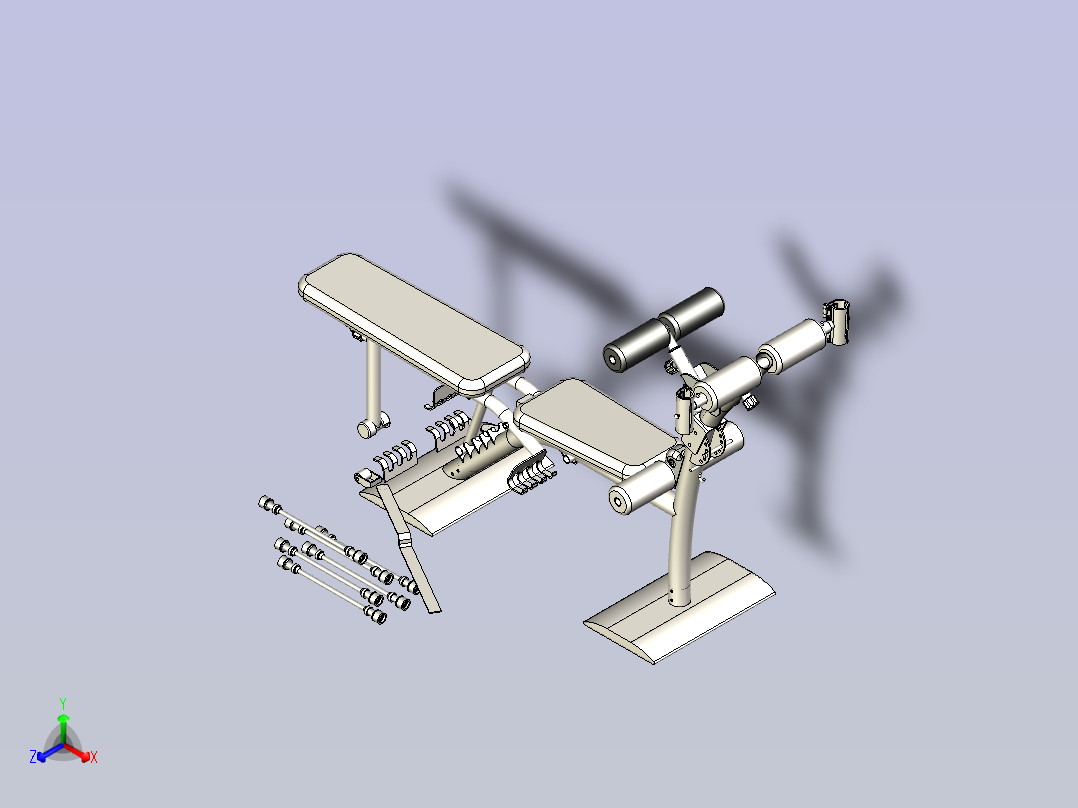 健身器材3D图纸主视图