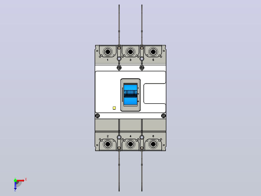 NM5-800 3P塑料外壳式断路器三维模型202411俯视图