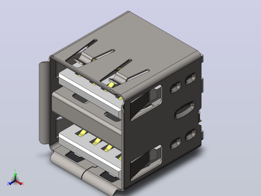 双USB 2.0 类型A母座 180度 8针 11