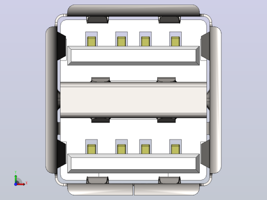 双USB 2.0 类型A母座 180度 8针 11前视缩略图