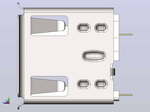双USB 2.0 类型A母座 180度 8针 11右视缩略图