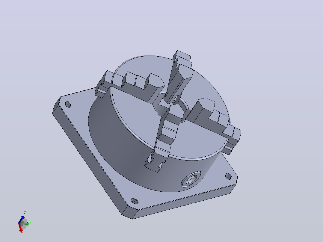 四爪卡盘简易结构3D图主视图
