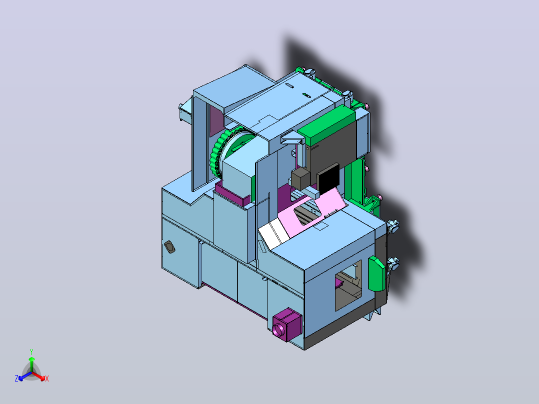 HAAS EC 1600卧式加工中心3D图纸 STP格式主视图