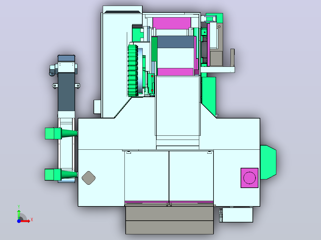 HAAS EC 1600卧式加工中心3D图纸 STP格式前视图
