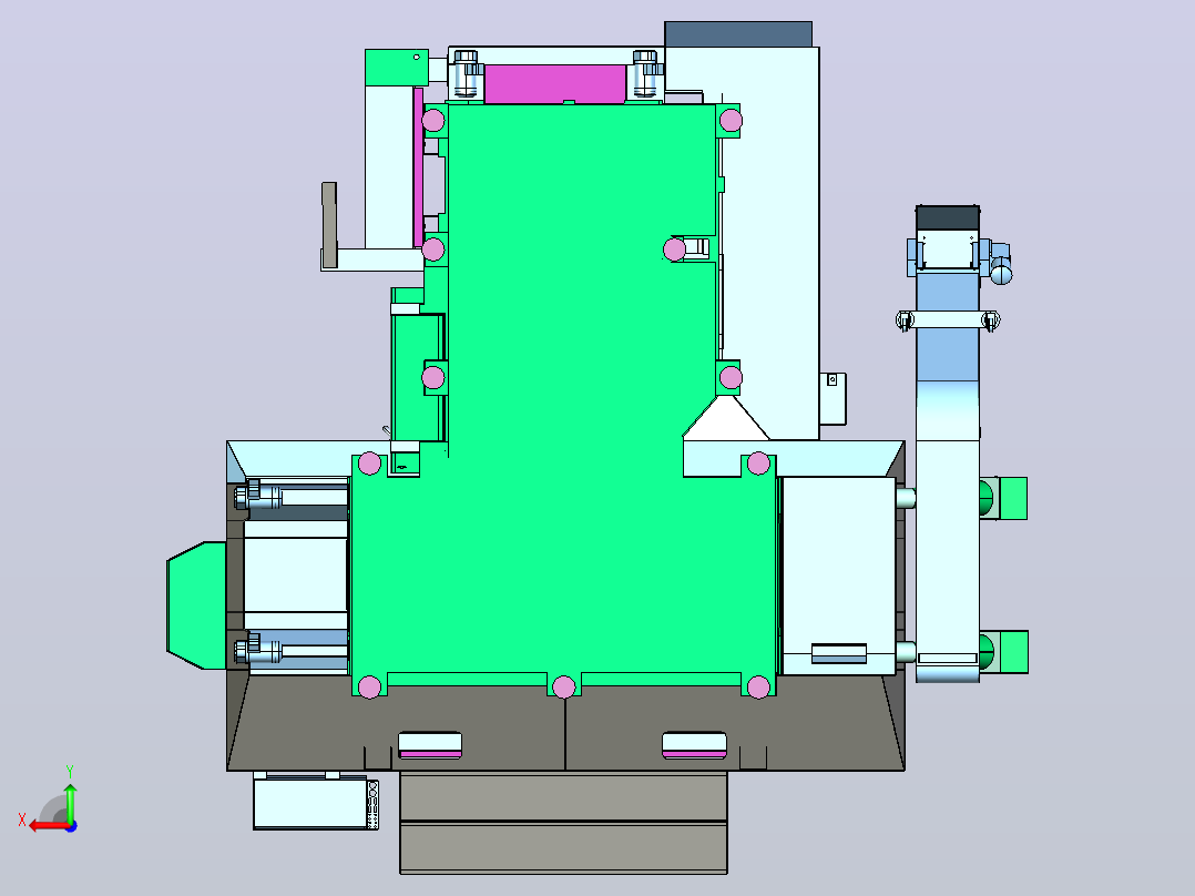 HAAS EC 1600卧式加工中心3D图纸 STP格式后视图