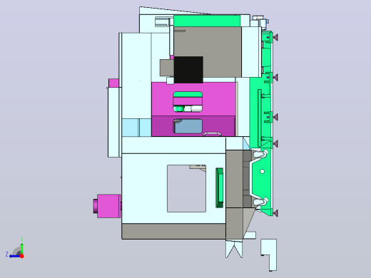 HAAS EC 1600卧式加工中心3D图纸 STP格式右视缩略图
