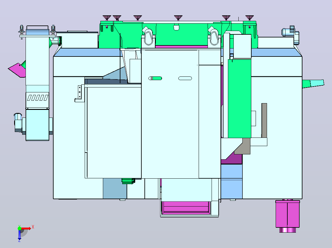 HAAS EC 1600卧式加工中心3D图纸 STP格式俯视图