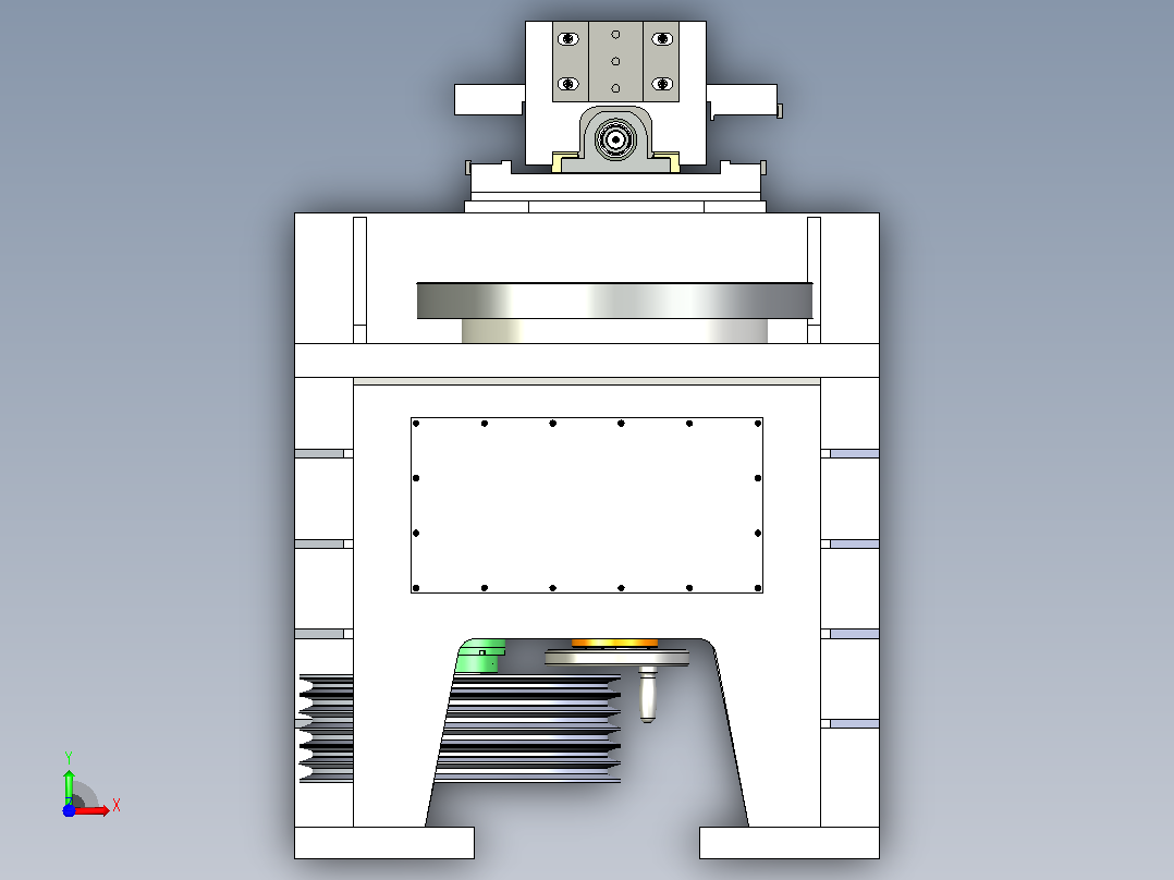 粗加工立式机床3D模型前视图
