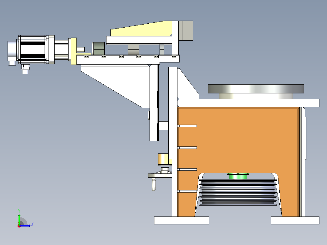 粗加工立式机床3D模型左视图