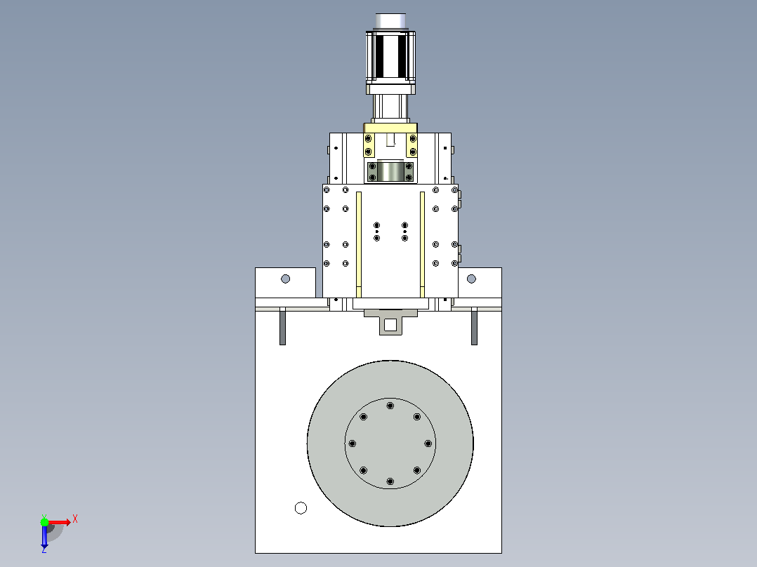 粗加工立式机床3D模型俯视图