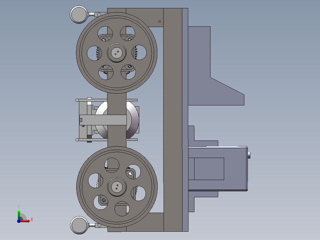 探伤小车sw+cad+运动仿真视频前视图