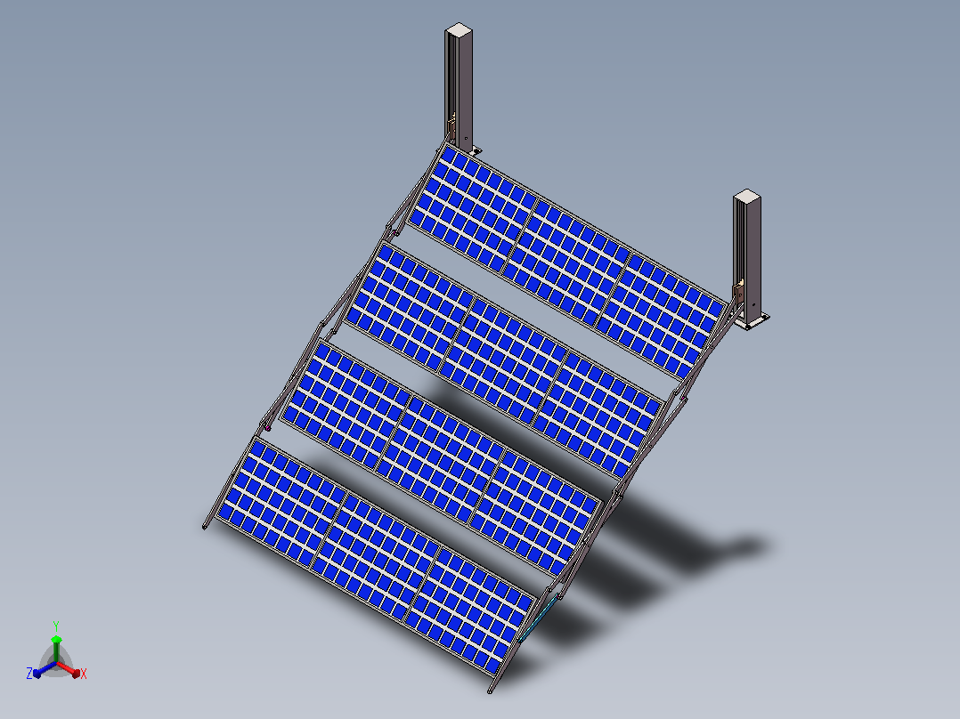 收扩型太阳能机构正等轴测图