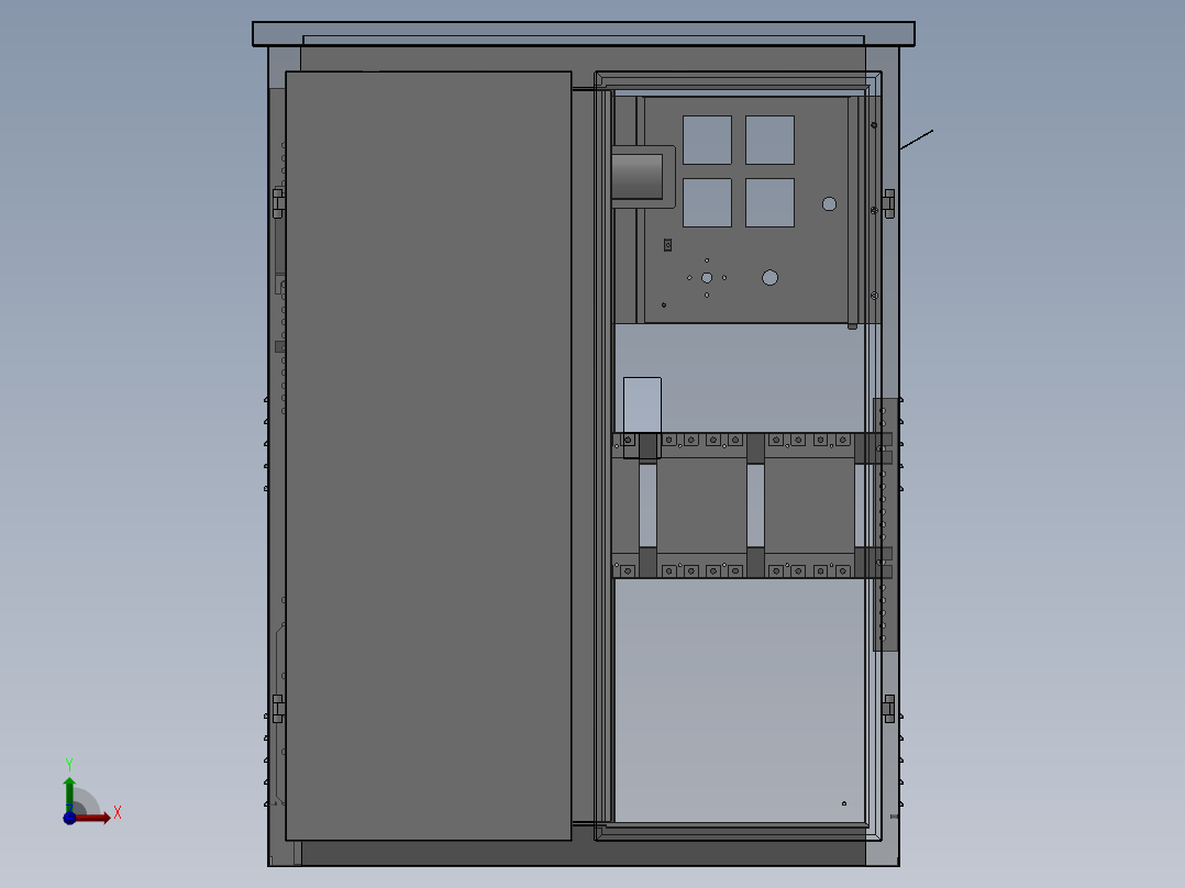 落地式配电箱-钣金件前视图