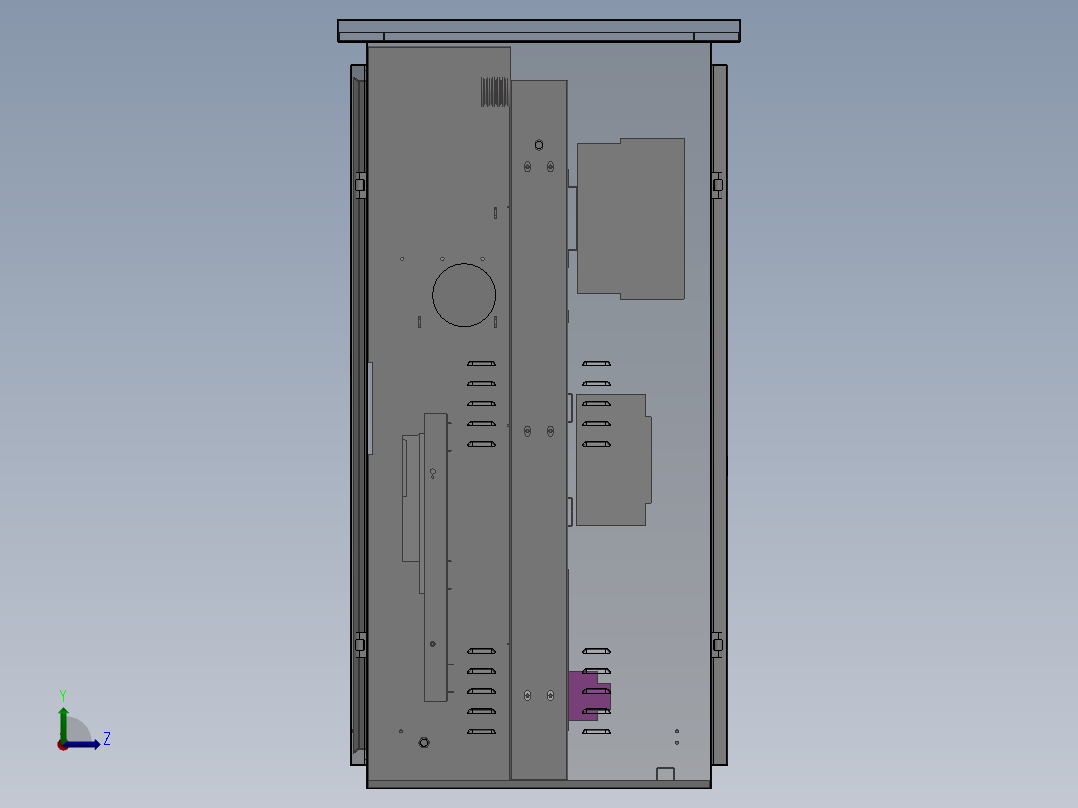 落地式配电箱-钣金件左视图