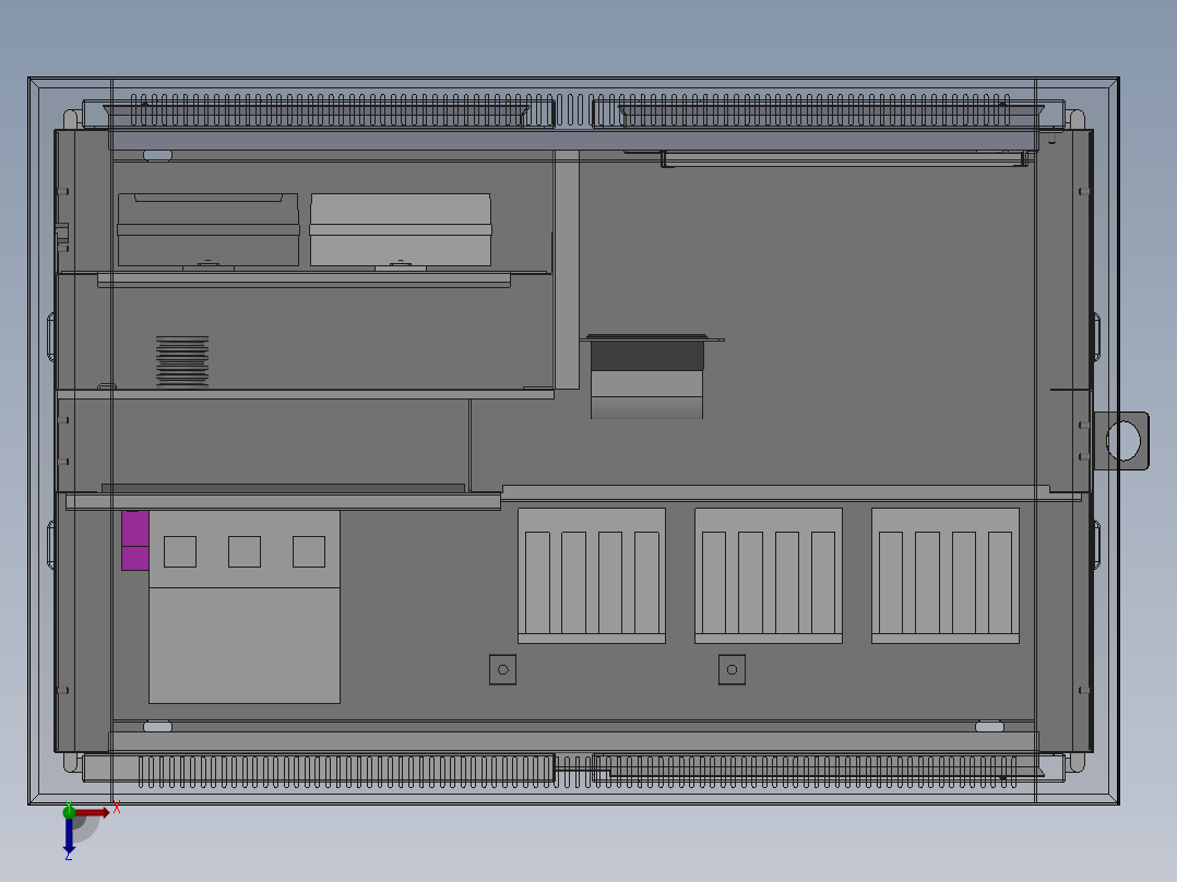 落地式配电箱-钣金件俯视图