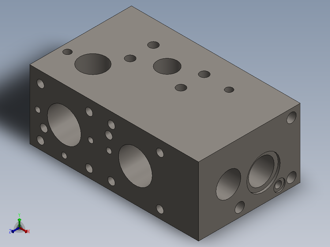 液压阀块SW2013正等轴测图