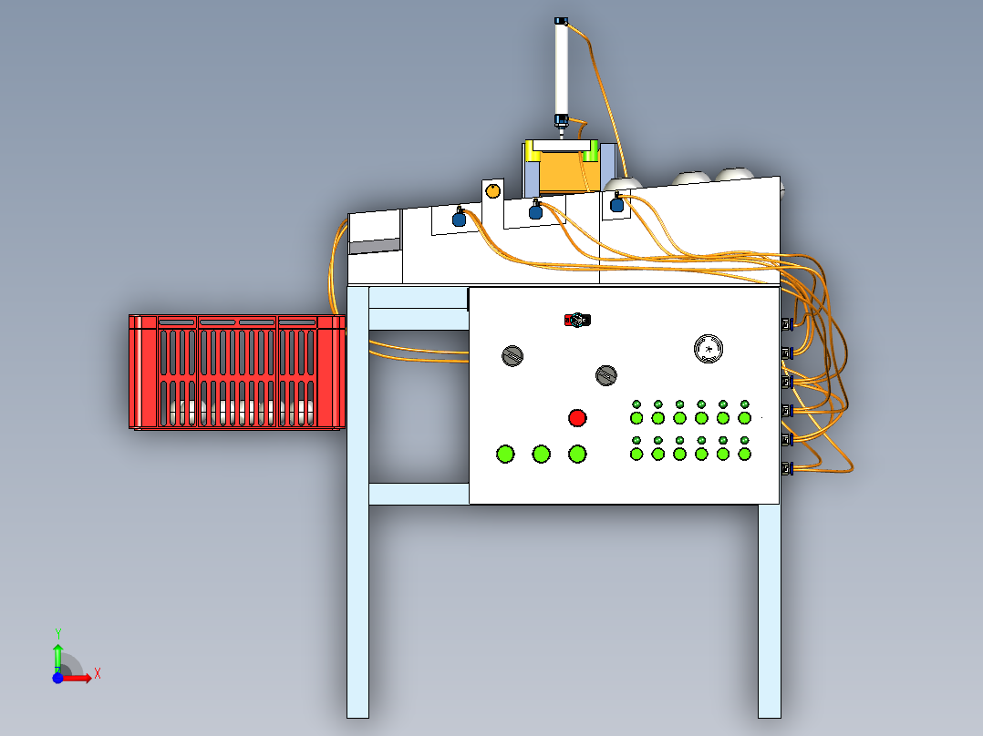 Automatic fruit sorter自动水果分拣机3D图纸 STP格式前视图