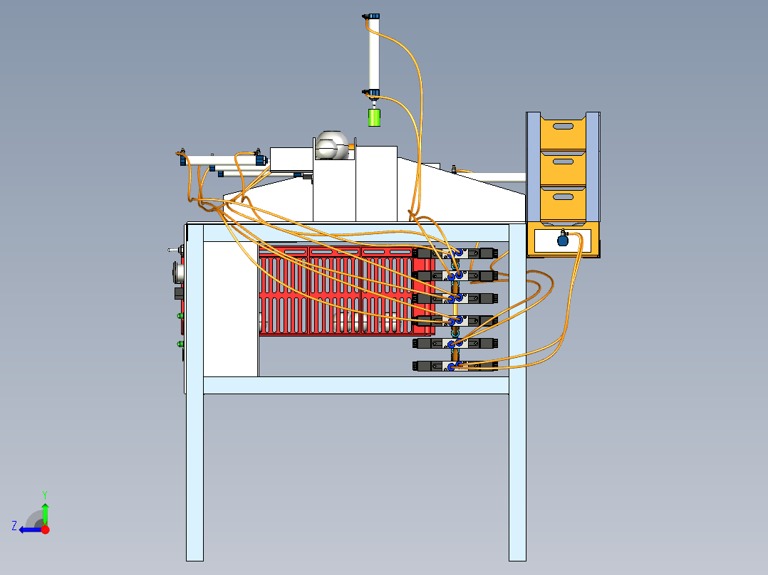 Automatic fruit sorter自动水果分拣机3D图纸 STP格式右视图
